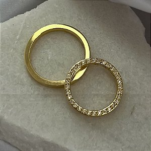 Aliança de Casamento Ouro 18k Mykonos