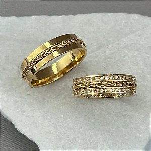 Aliança de Casamento Ouro 18k Geneva
