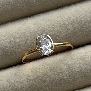 Anel de Noivado Ouro 18k Cushion