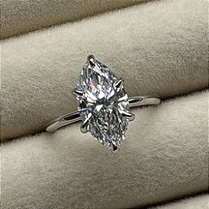 Anel de Noivado Ouro Branco 18k Oxford