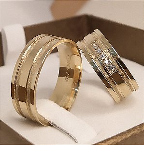 Aliança de Casamento Ouro 18k Tailândia