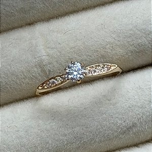 Anel de Noivado Ouro 18k Búzios