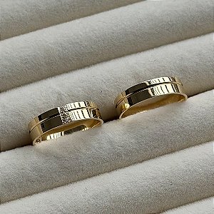 Aliança de Casamento Ouro 18k Shangai