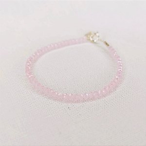 Pulseira Cristais Rosa Claro