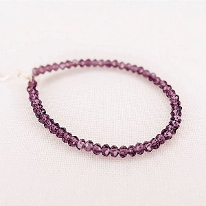 Pulseira Cristais na Cor Roxo Ametista