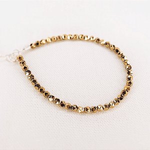 Pulseira de Hematitas Facetadas Gold