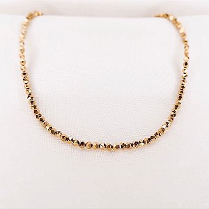Choker de Hematitas Facetadas Gold