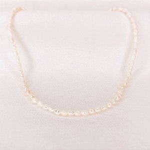 Choker de Pérolas Arroz Naturais P