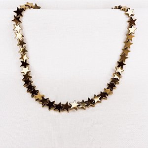 Choker de Estrelas de Hematitas Gold