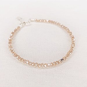 Pulseira Cristais Nude e Hematita