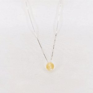 Colar c/ Pingente Esfera de Fluorita Amarela