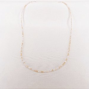 Colar Longo c/ Mix de Cristais Nude