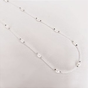 Colar Longo de Cristais, Pérolas e Hematitas