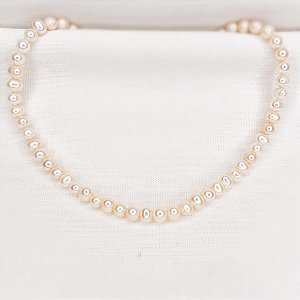 Choker de Pérolas Champagne Naturais