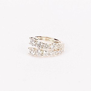 Piercing Fake 2 Fileiras Cravejadas Gold