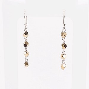 Brinco de Hematitas Facetadas Gold