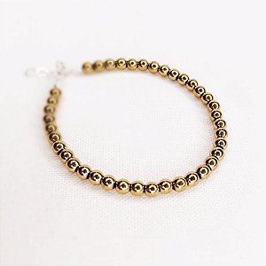 Pulseira de Esferas de Hematitas Douradas