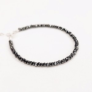 Pulseira de Hematitas Facetadas na Cor Chumbo