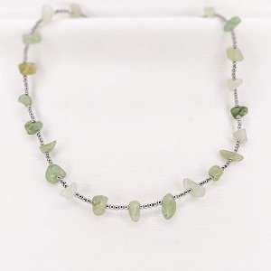 Colar de Quartzo Verde e Hematitas