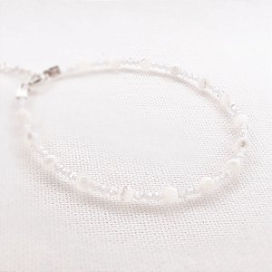 Pulseira de Cristais e Esferas de Madrepérola