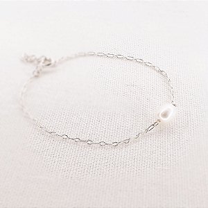 Pulseira Corrente c/ Pérola Arroz