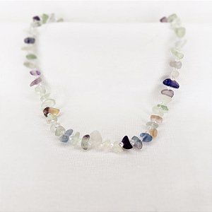 Choker de Fluoritas Brutas e Cristais