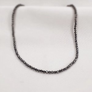 Choker de Hematitas Facetadas Naturais