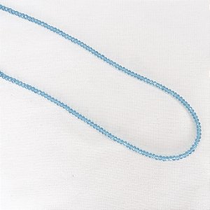 Colar Longo de Cristais na Cor Azul Turquesa