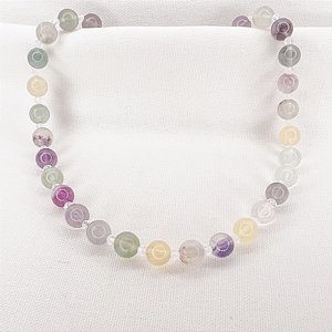 Choker de Esferas de Fluorita e Cristais