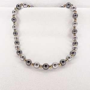 Choker de Esferas de Hematitas