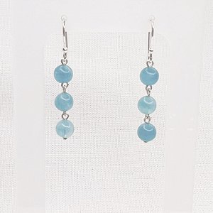 Brinco de Esferas de Jade Turquesa