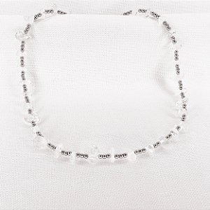 Choker de Cristais Brutos e Esferas de Hematitas