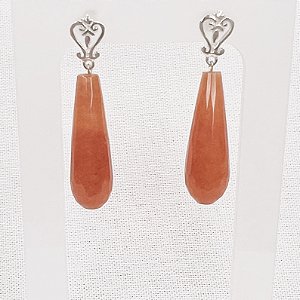 Brinco de Jade Laranja Gota