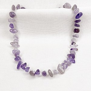 Choker de Ametistas Brutas e Cristais