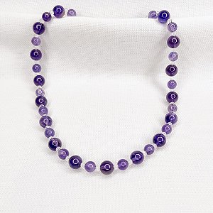 Choker de Esferas de Ametistas e Cristais
