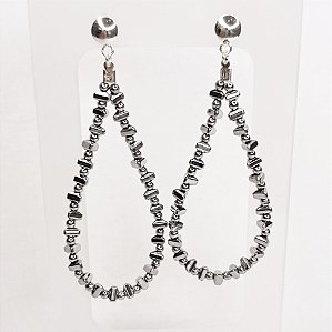 Brinco de Hematitas Prateadas