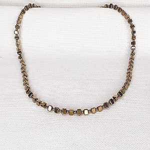 Choker de Hematitas Douradas