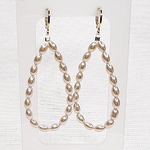 Argola c/ Pérolas Arroz Gold