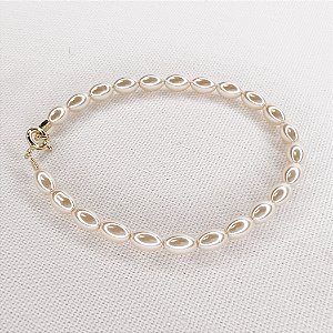 Pulseira de Pérolas Arroz Gold