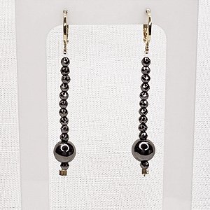 Argola c/ Hematitas Naturais Gold