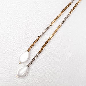 Colar de Mix de Cristais e Pérolas Barrocas Gold