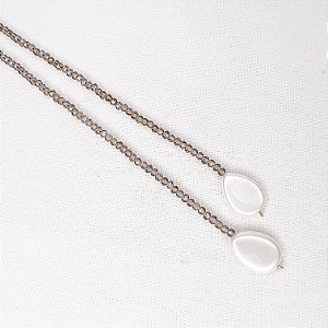 Colar de Cristais Cor Oliva e Pérolas Barrocas Gold