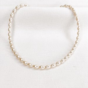 Choker de Pérola Arroz Gold