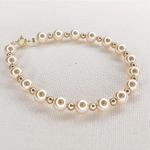 Pulseira de Mix de Pérolas Gold