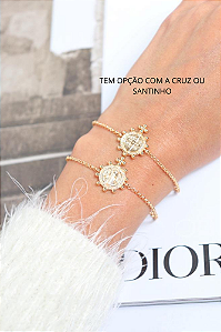Pulseira com medalha São Bento