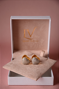 BRINCO CLICK CORAÇÃO LADO CRAVEJADO E LADO LISO