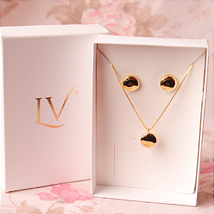 Conjunto colar e brincos liso