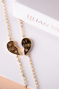 Dupla de pulseiras "Best friends" dourada