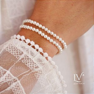 Pulseira de pérolas Shell, de elástico