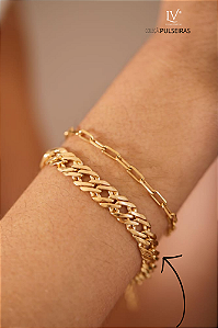 Pulseira trama com elo duplo